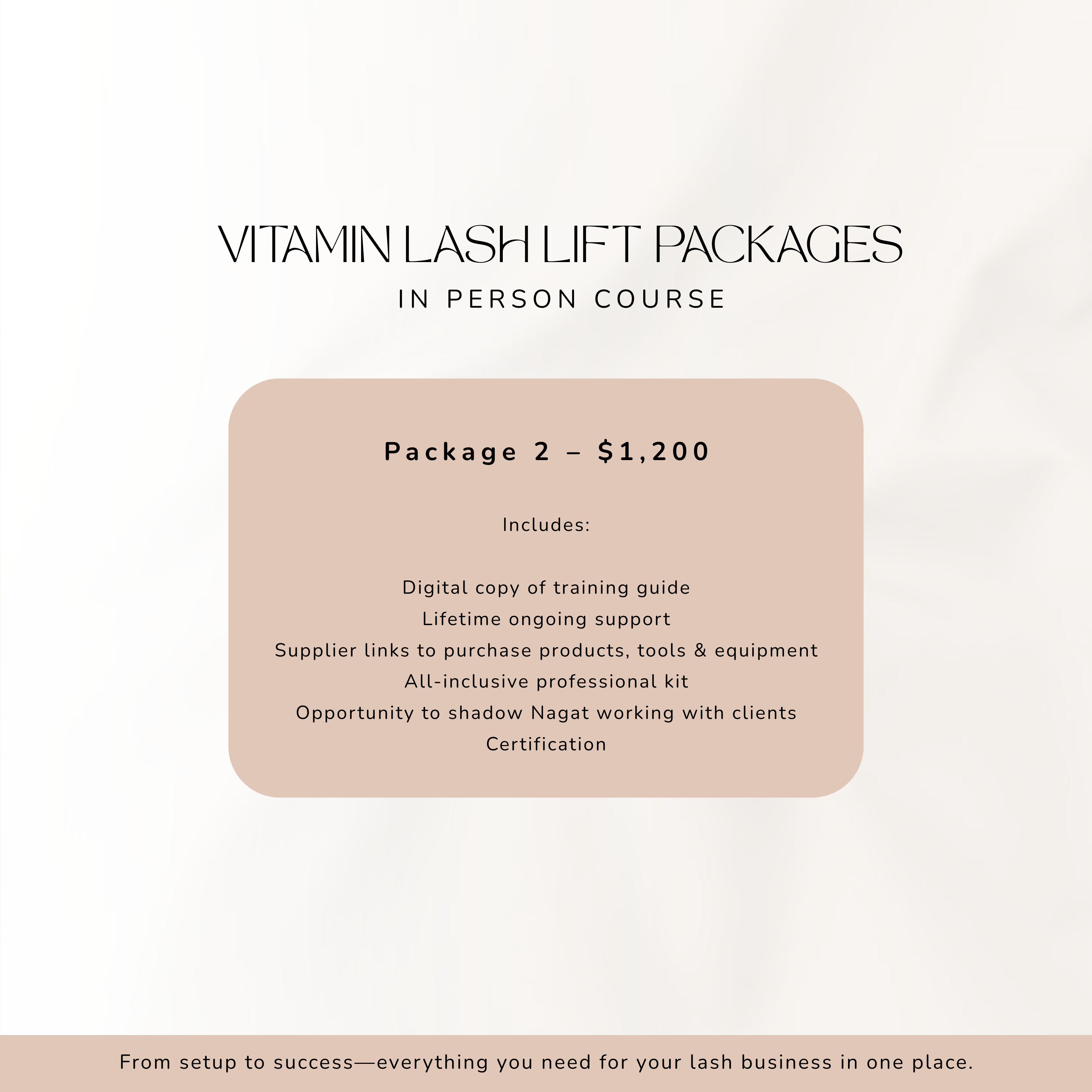 Vitamin Lash Lift Course - In Person Course