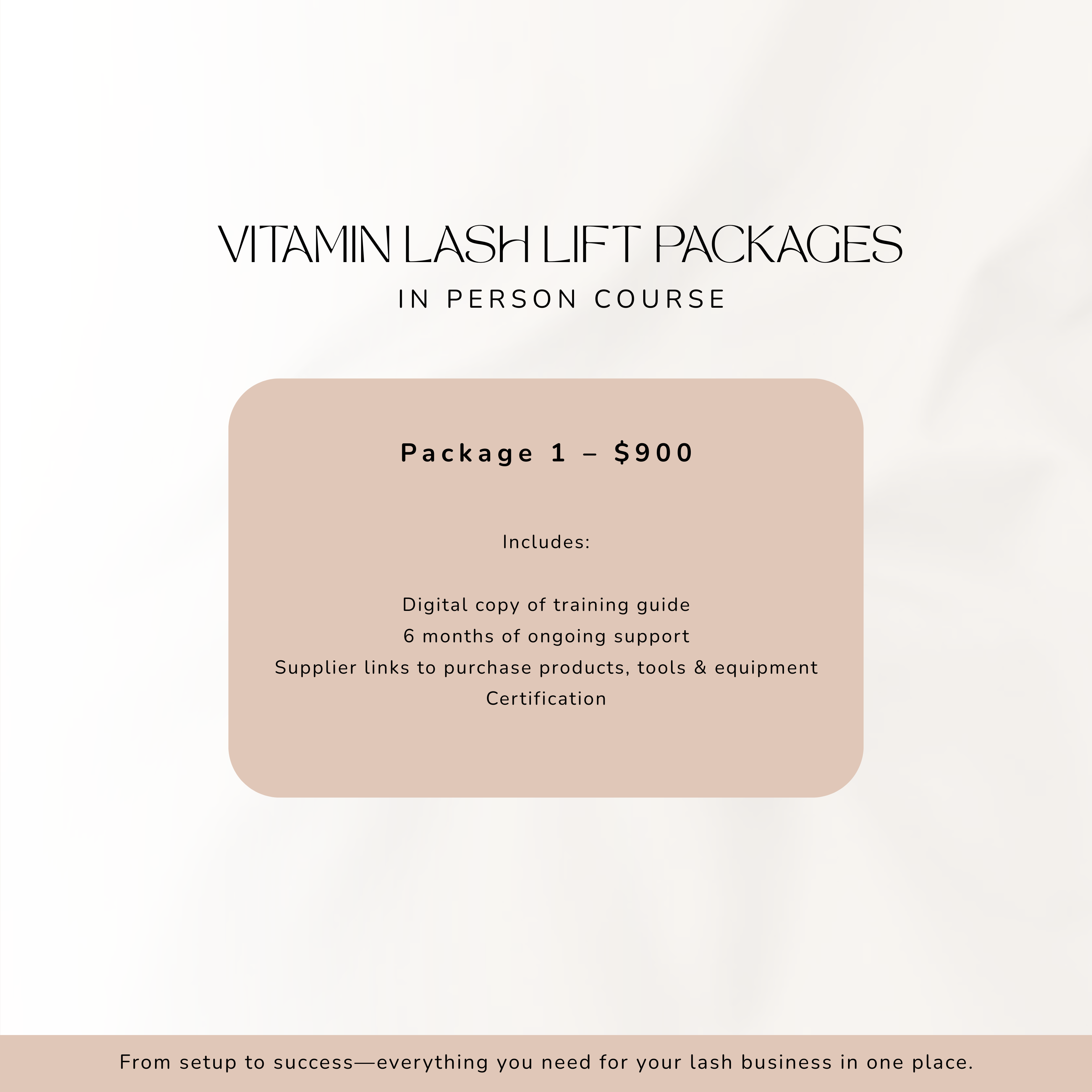 Vitamin Lash Lift Course - In Person Course